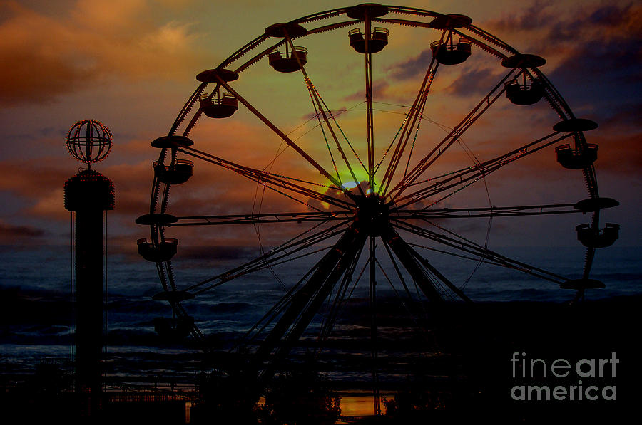 Sunset Photograph - Amusement Park by Beverly Guilliams