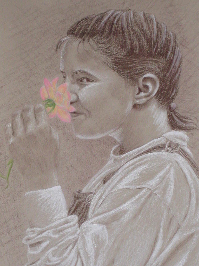 Children Drawing - Amy at age 12 by Darla Brock