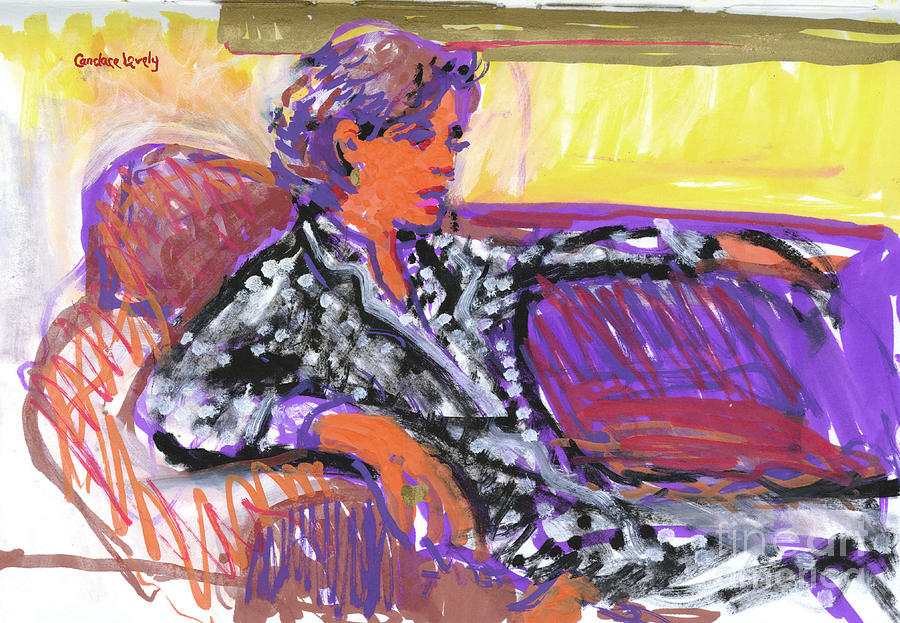 Amy on Sofa Painting by Candace Lovely