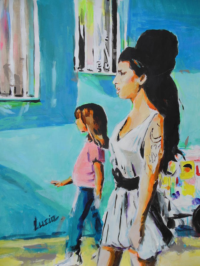 Amy Winehouse Painting - Amy Winehouse - Tears by Lucia Hoogervorst