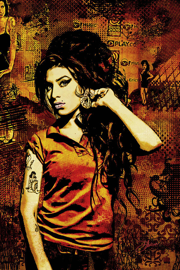 Unique Digital Art - Amy Winehouse 24x36 MM Reg by Dancin Artworks