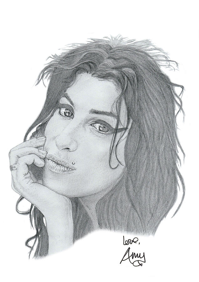 Portrait Drawing - Amy Winehouse by Chris Greenwood