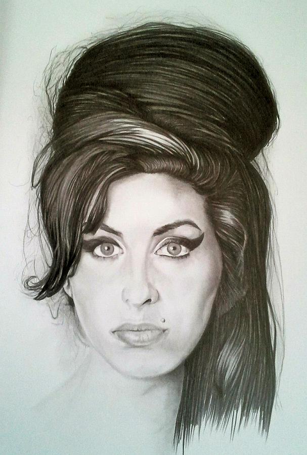 Amy Winehouse Drawing by Colin Prideaux