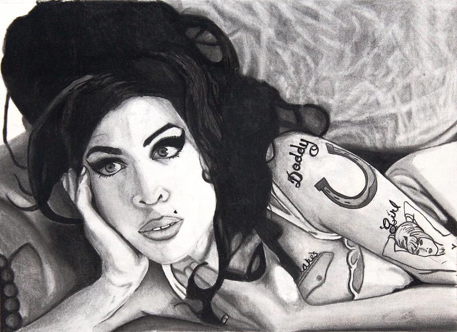 Amy Winehouse Drawing by Jason Dunning
