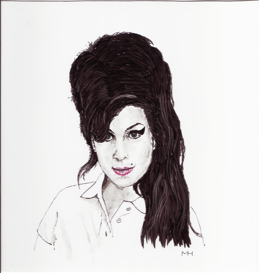 Amy Winehouse Drawing by Martin Howard