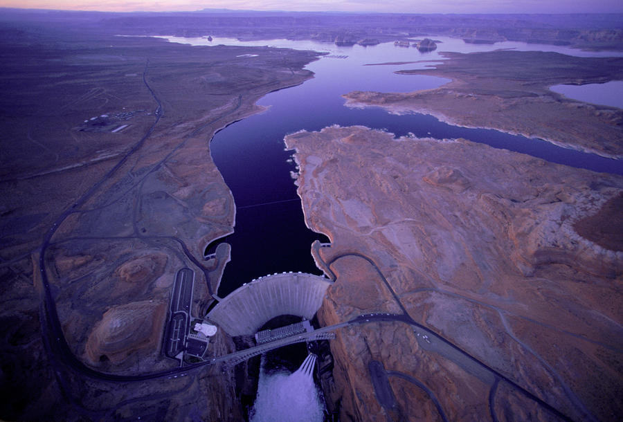 An Aerial View Of A Dam And A Lake Photograph by Peter Essick - Pixels