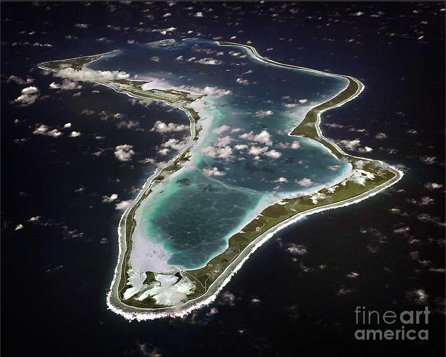 Sailors Photograph - An aerial view of Diego Garcia by Paul Fearn