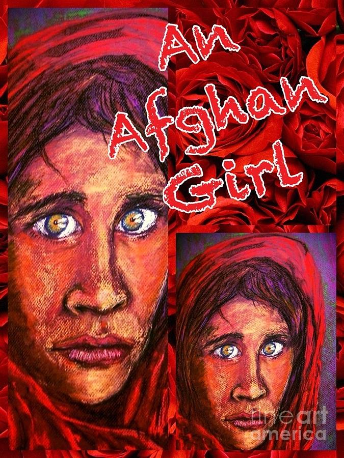 An Afghan Girl Collage Design Mixed Media by Joan-Violet Stretch