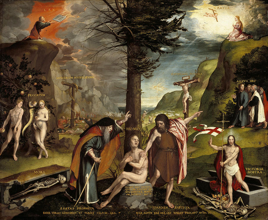 An Allegory of the Old and New Testaments Painting by Hans Holbein the Younger