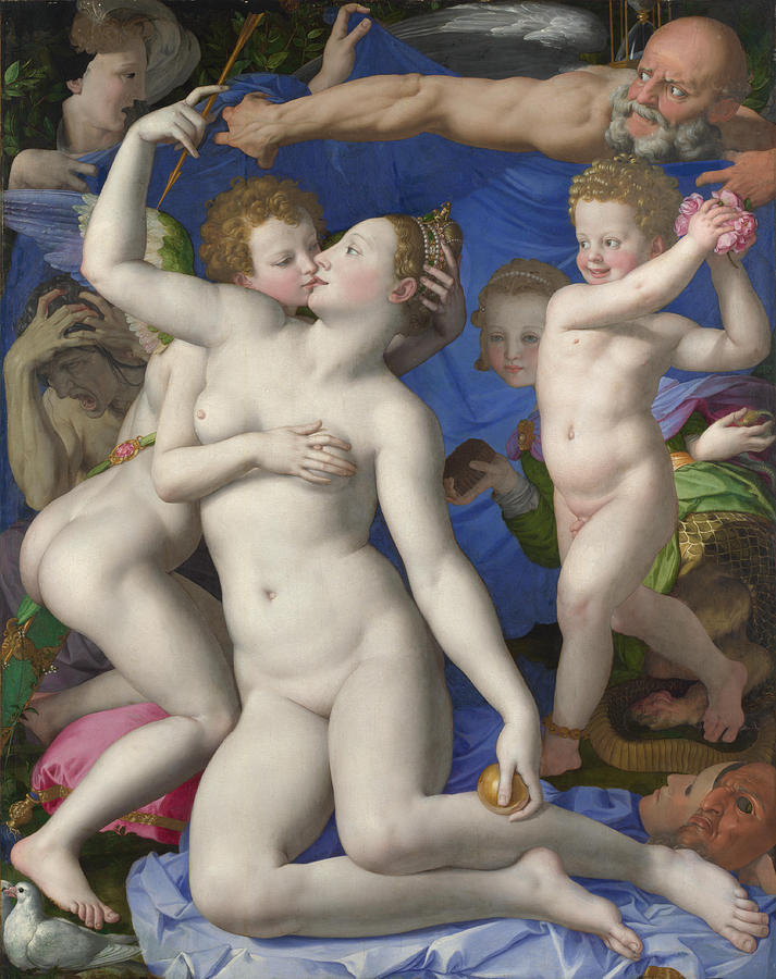 An Allegory with Venus and Cupid Painting by Bronzino