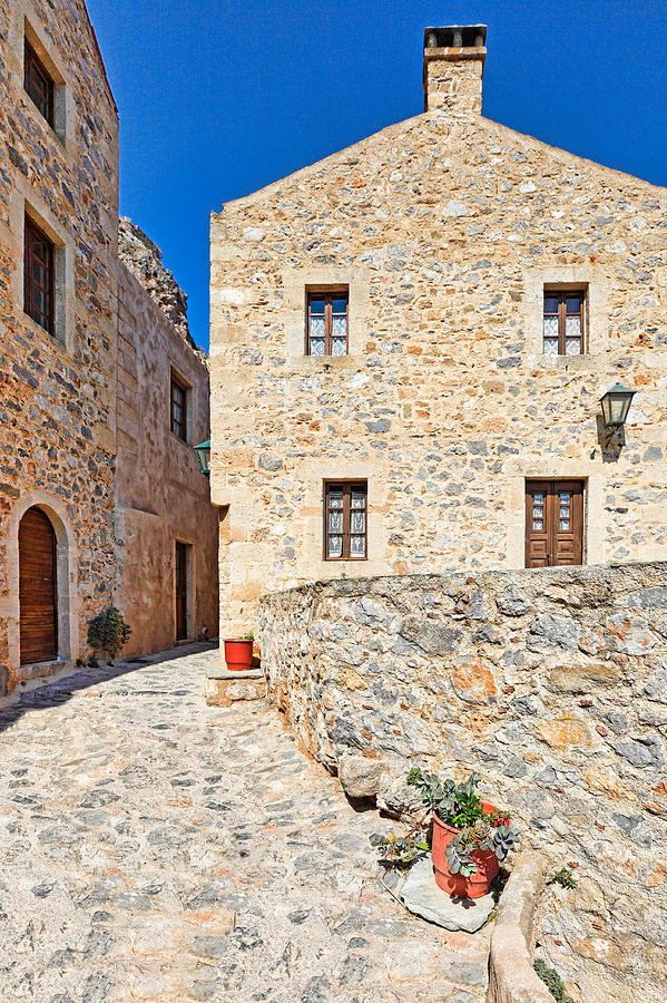 An alley in Monemvasia - Greece Photograph by Constantinos Iliopoulos