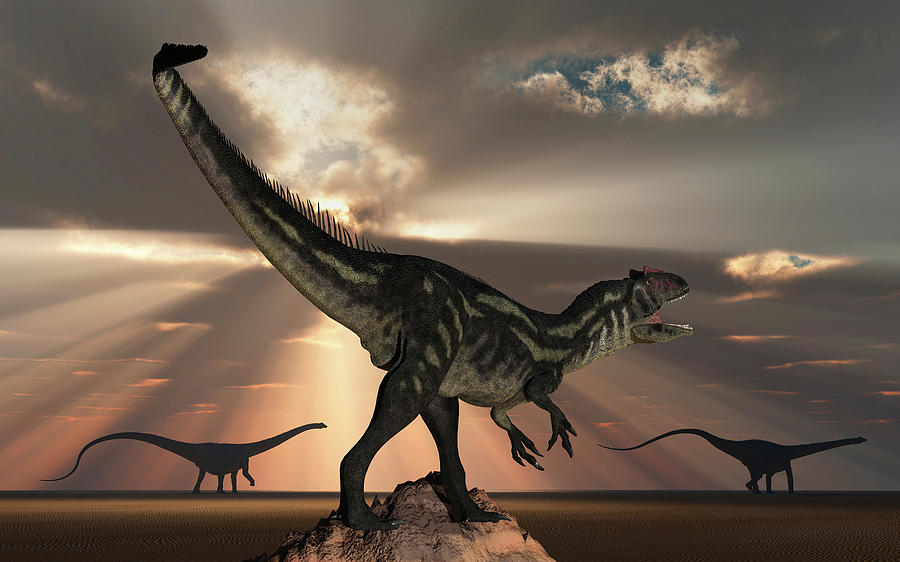 An Allosaurus Watching A Pair Of Large Photograph By Mark Stevenson Fine Art America