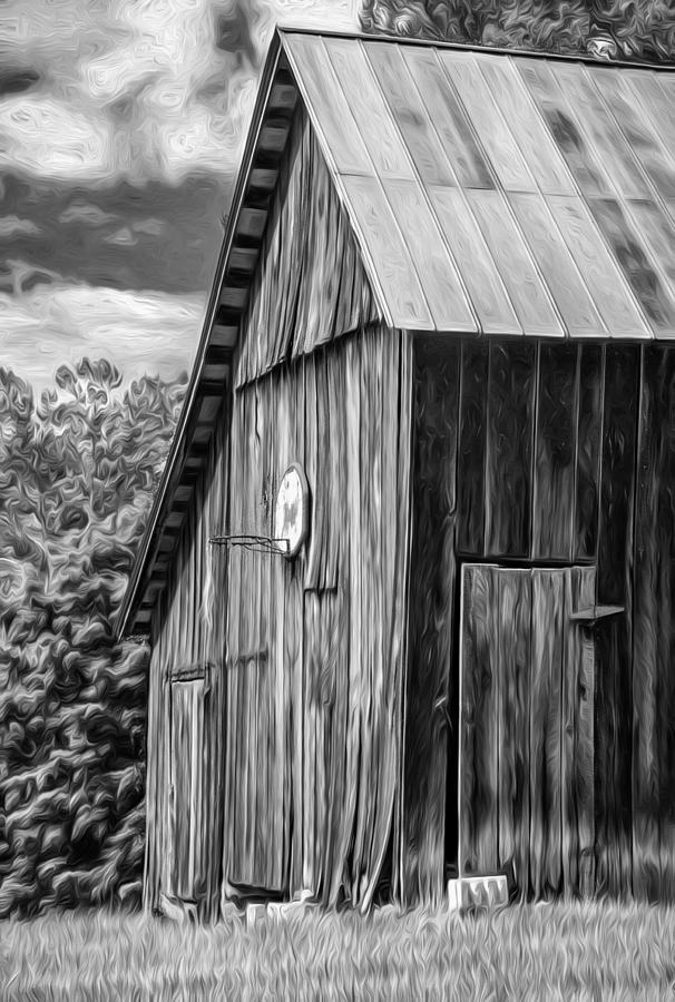 An American Barn - Paint bw Photograph by Steve Harrington