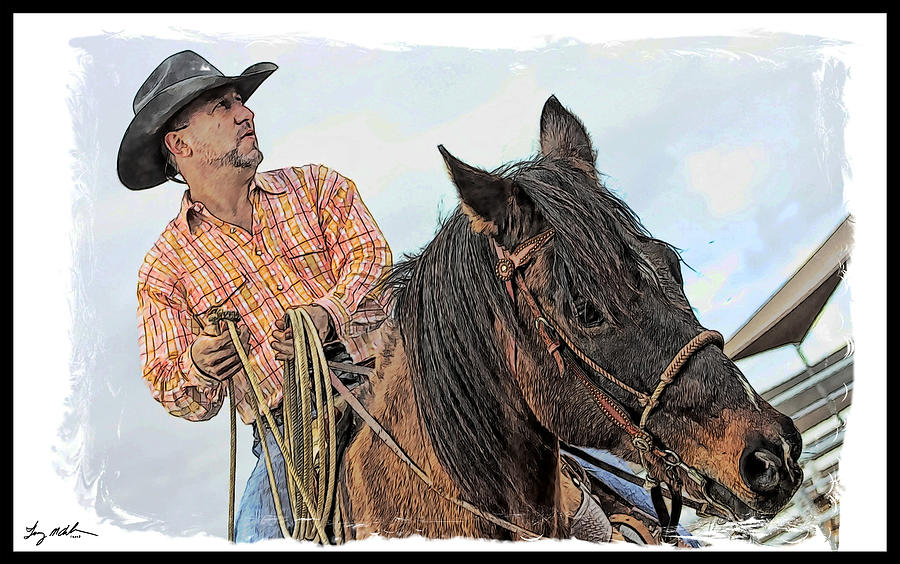 An American Cowboy - Color Digital Art by Tommy Anderson