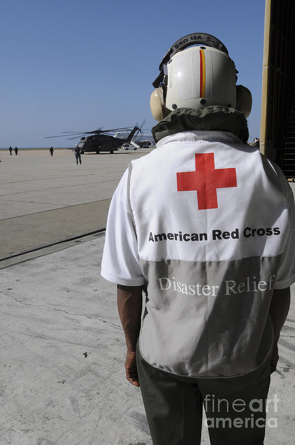 An American Red Cross Volunteer Waits Photograph by Stocktrek Images