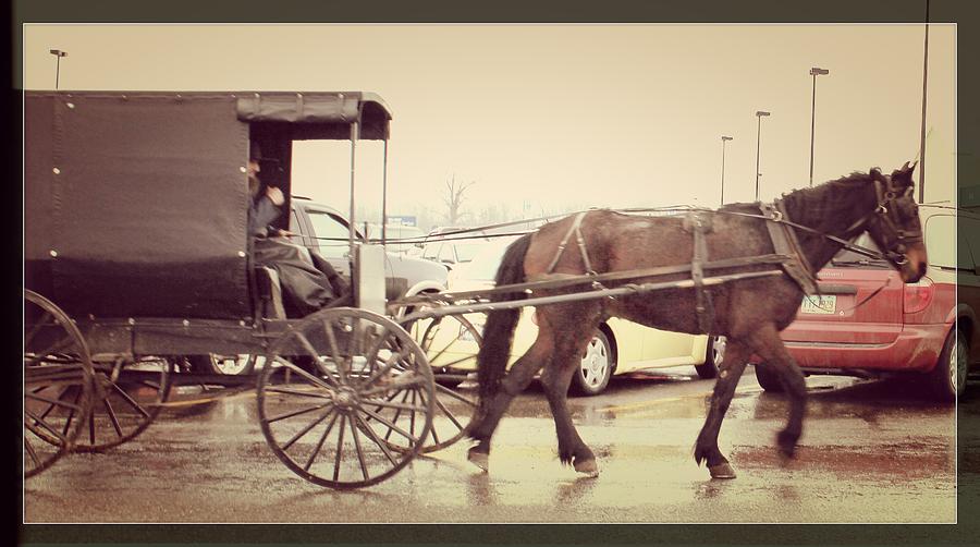 An Amish Guys Cold And Wet Ride Photograph