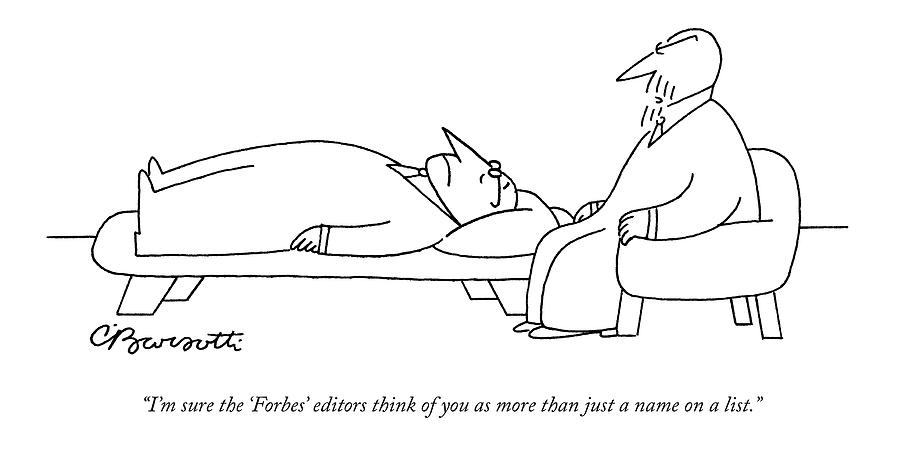 An Analyst Speaks To His Patient Drawing by Charles Barsotti