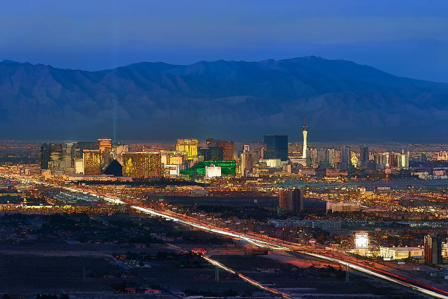 An Animated Las Vegas Skyline Photograph by Mark Whitt