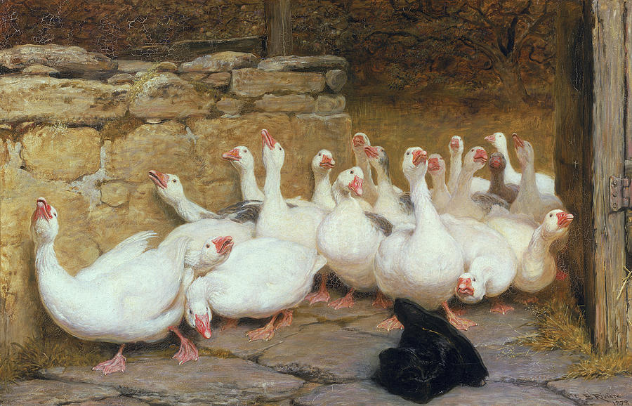 Bird Painting - An Anxious Moment, 1878 by Briton Riviere