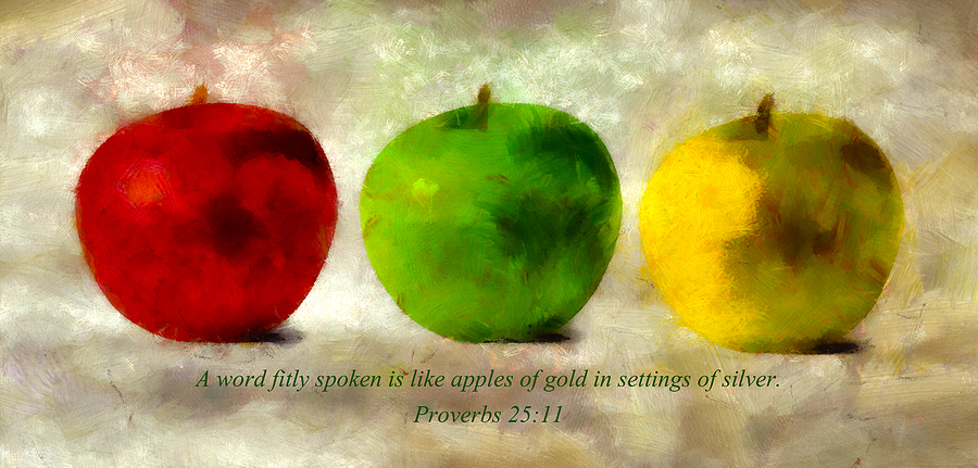 An Apple A Day With Proverbs Mixed Media