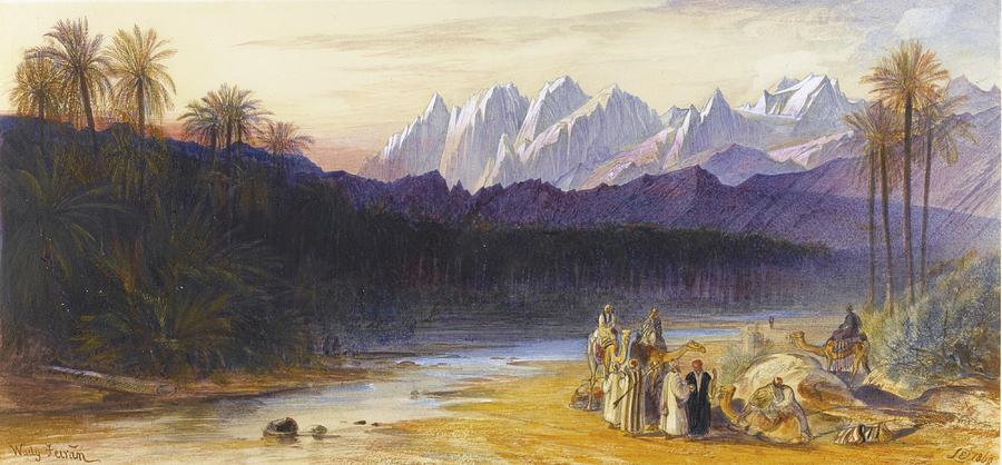 Edward Lear Painting - An Arab Encampment At Wady Feiran by Celestial Images