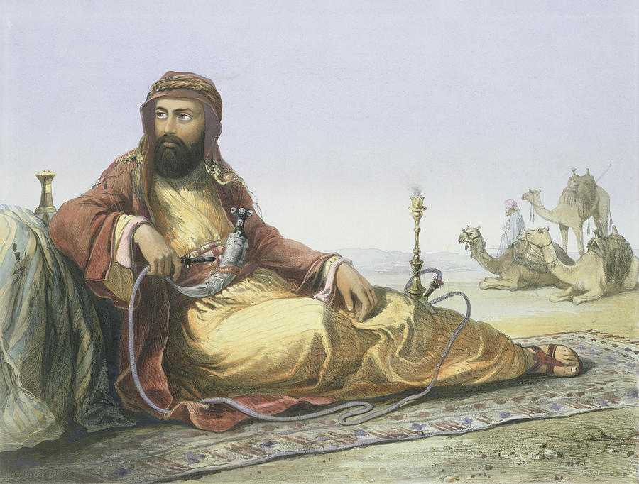 Camel Drawing - An Arab Resting In The Desert, Title by Emile Prisse dAvennes