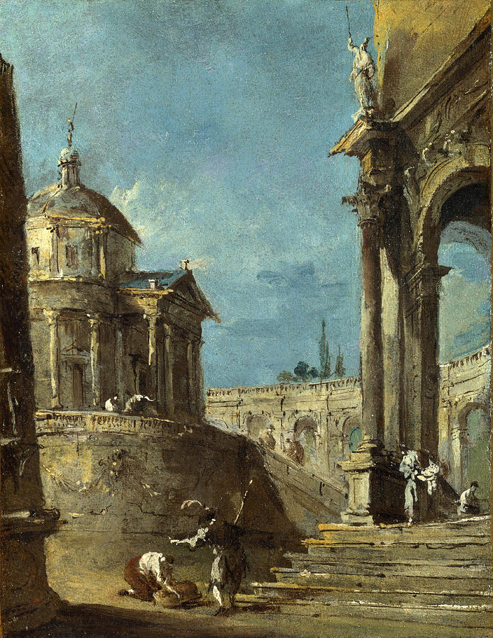 An Architectural Caprice Painting by Francesco Guardi
