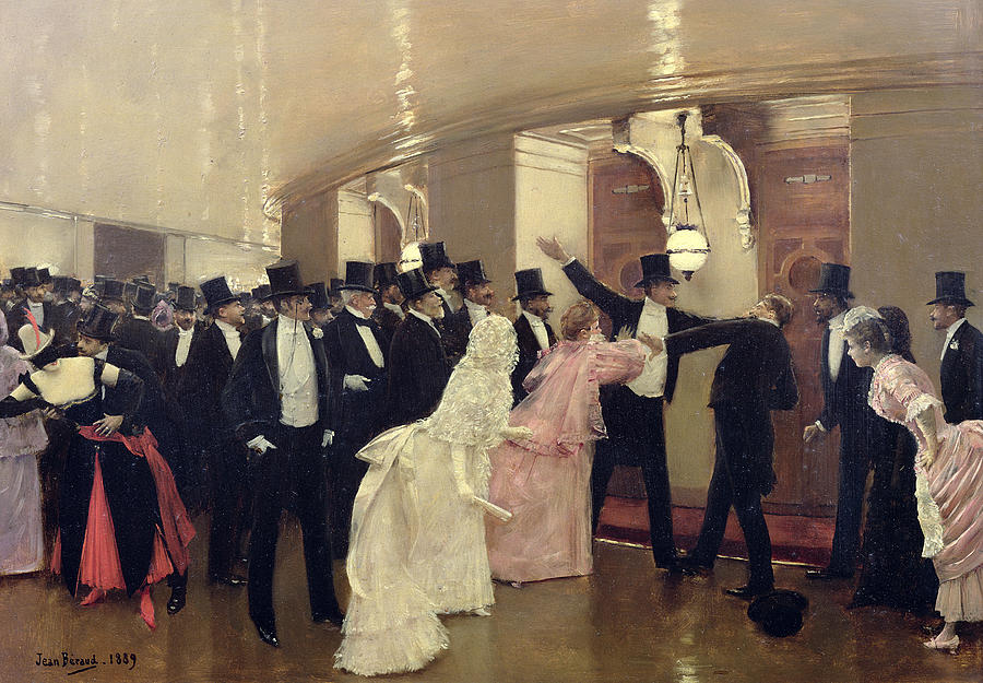 Beraud Painting - An Argument in the Corridors of the Opera by Jean Beraud