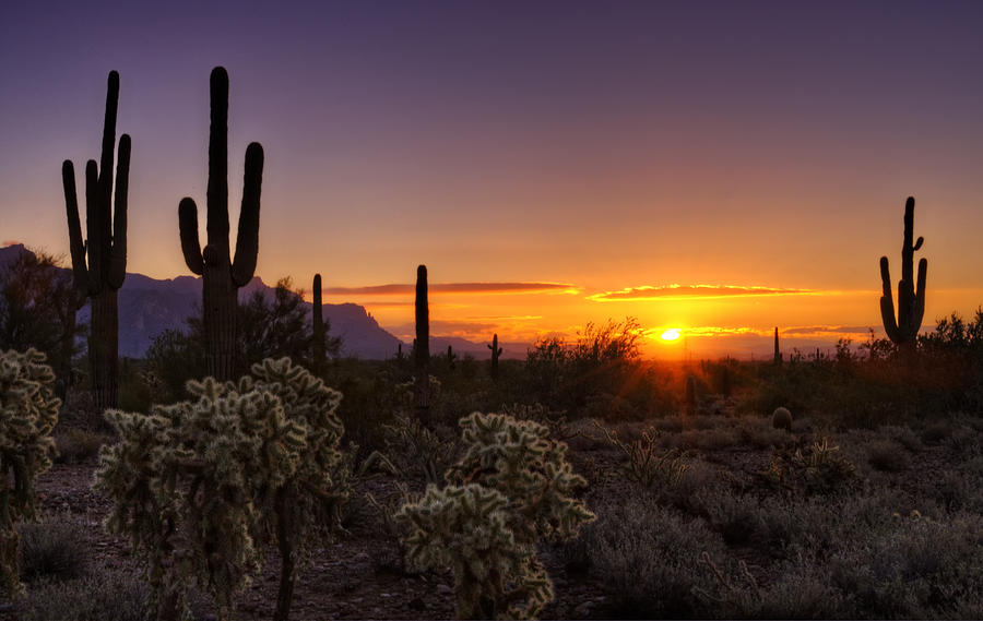 Mountain Photograph - An Arizona Winter Sunrise by Saija Lehtonen