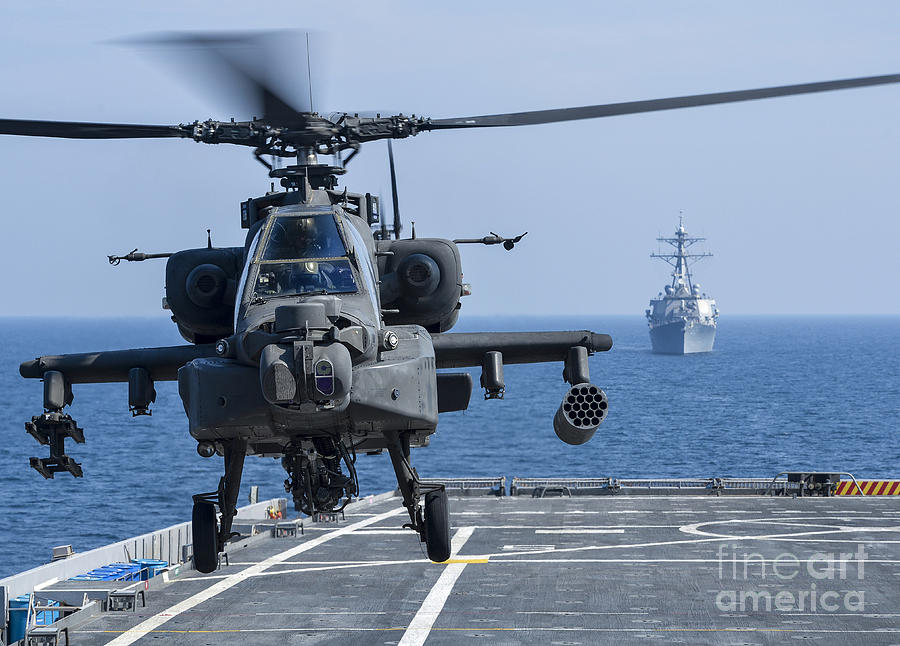 An Army Ah-64d Apache Helicopter Takes Photograph