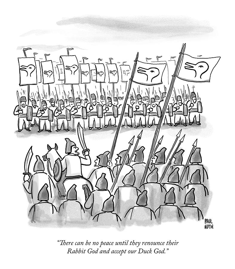 An Army Lines Up For Battle Drawing by Paul Noth