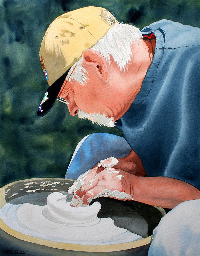 The Potter Begins Painting by Jim Gerkin