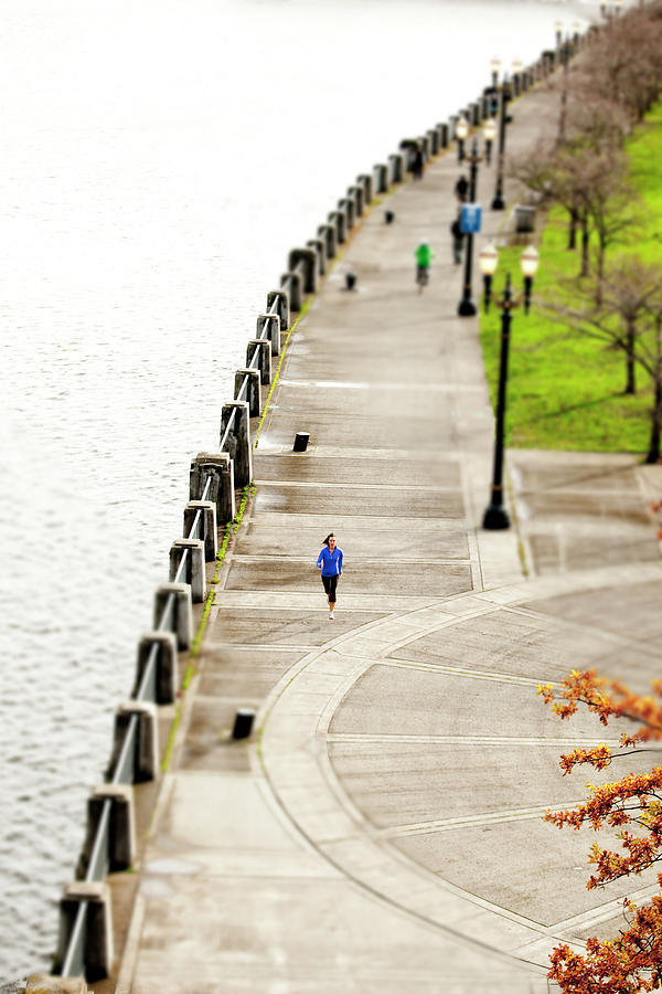 An Athletic Female In A Blue Jacket Photograph By Jordan Siemens Fine