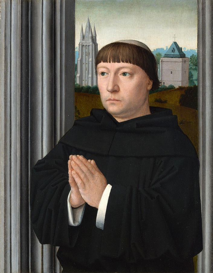 Gerard David Painting - An Augustinian Friar Praying by Gerard David