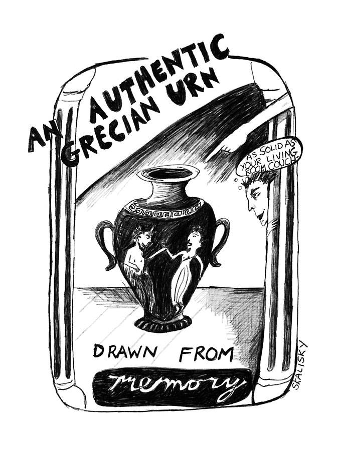 An Authentic Grecian Urn-drawn From Memory Drawing by Stephanie Skalisk