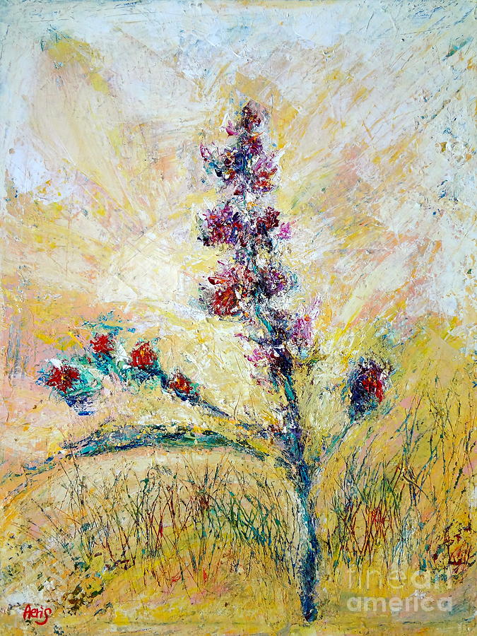 An Autumn Field of Flowers Painting by Aeris Osborne