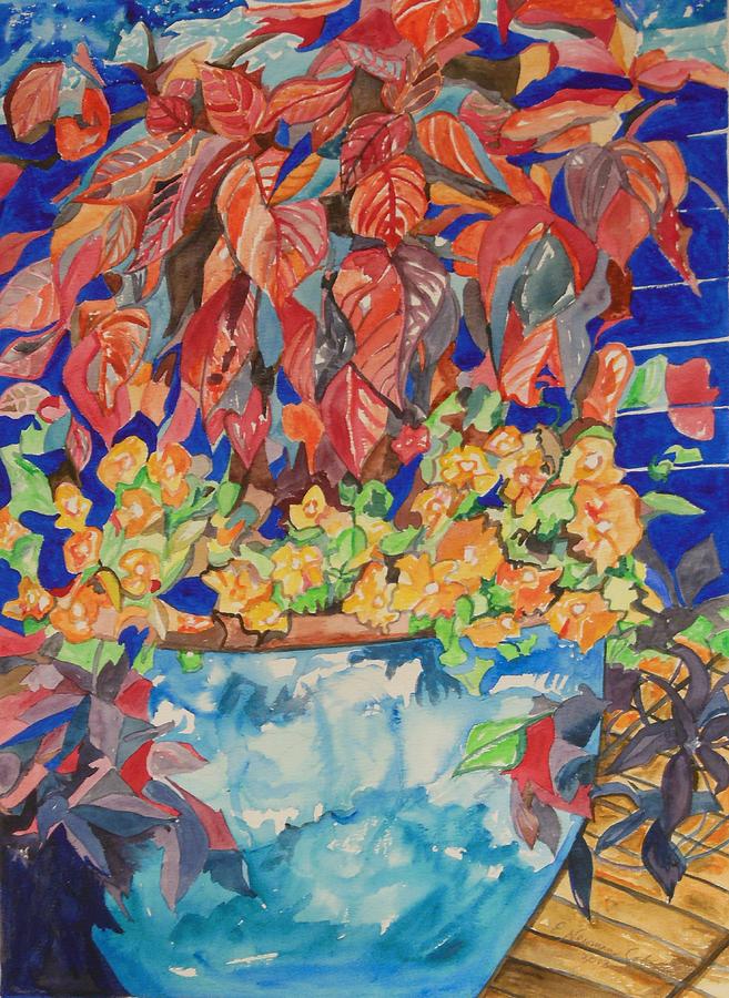 Fall Painting - An Autumn Floral by Esther Newman-Cohen