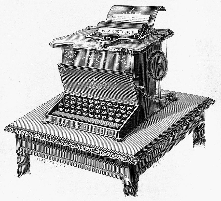 An Early Model Of A Remington Drawing by Mary Evans Picture Library ...