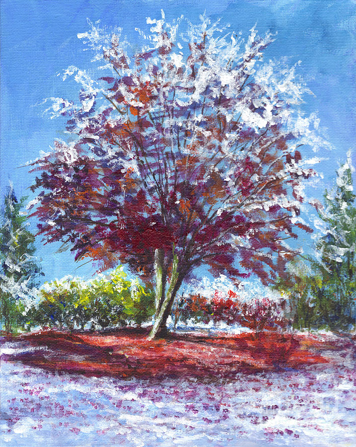 Caught By An Early Snow Painting by Carol Wisniewski