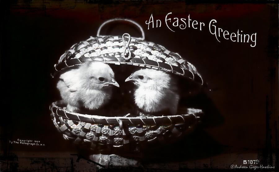 Easter Photograph - An Easter Greeting 1908 Vintage Postcard by Audreen Gieger