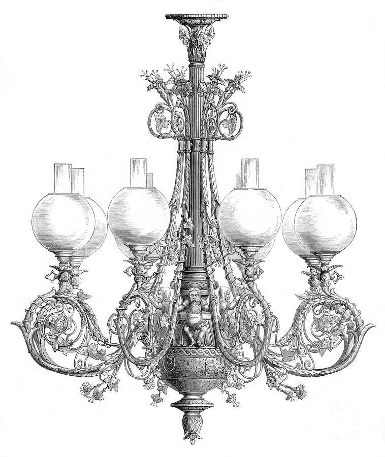 An Elaborate Chandelier Designed Drawing by Mary Evans Picture Library