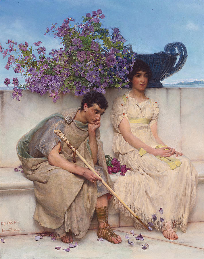 Lawrence Alma Tadema Painting - An eloquent silence by Lawrence Alma-Tadema