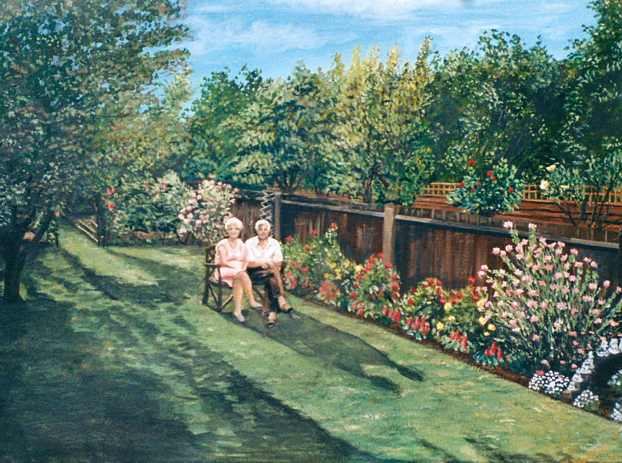 An English Country Garden Painting by Mackenzie Moulton