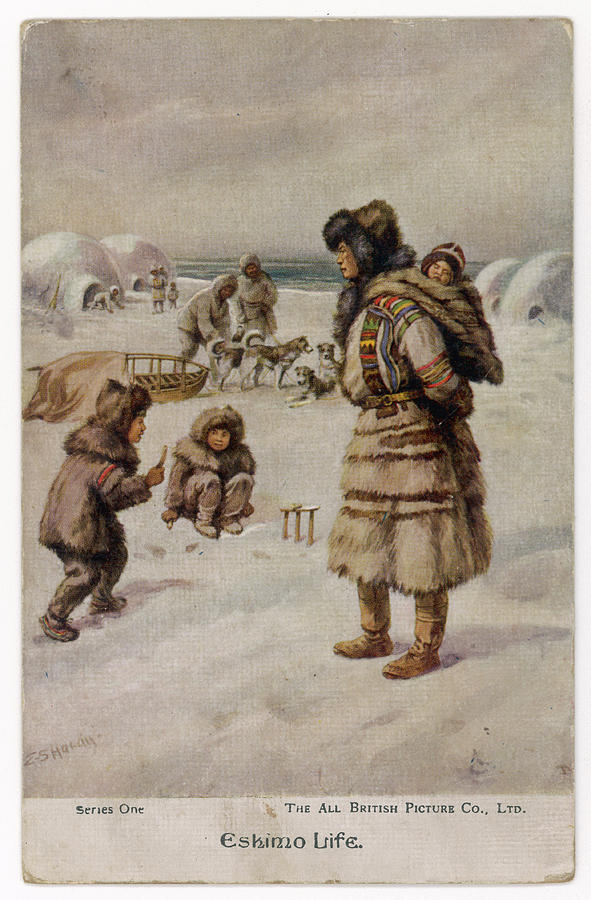 An Eskimo Family In Their Village Drawing by Mary Evans Picture Library