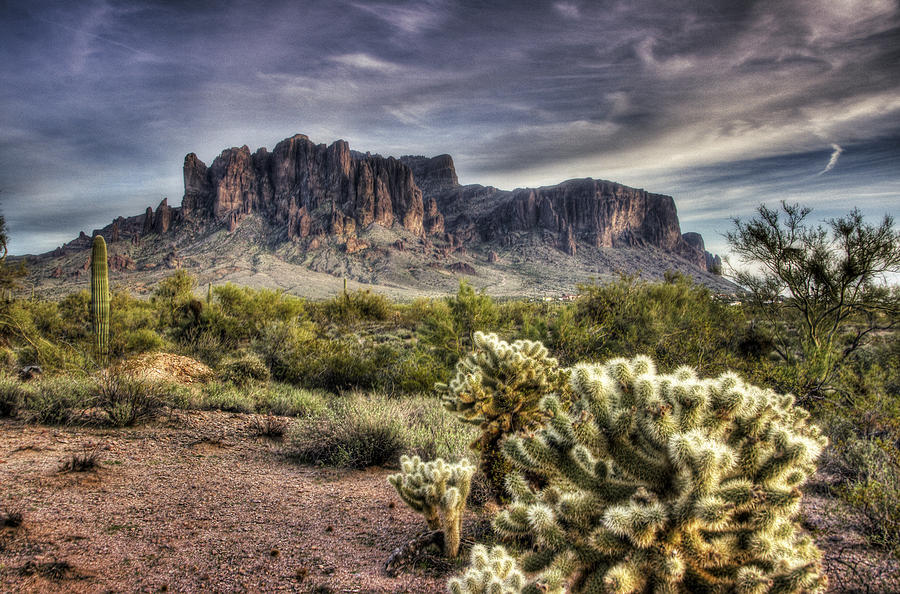 Mountain Photograph - An Evening at the Superstitions by Saija Lehtonen