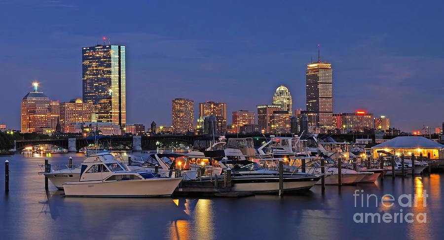 Boston Skyline Photograph - An Evening on the Charles by Joann Vitali