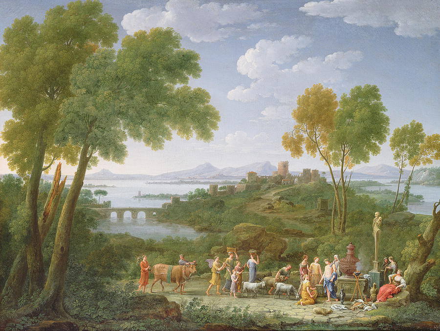An Extensive Italianate Landscape With A Sacrifice, 1728 Oil On Canvas Photograph by Hendrik van Lint An Extensive Italianate Landscape With A Sacrifice, 1728 Oil On Canvas Photograph by Hendrik van Lint