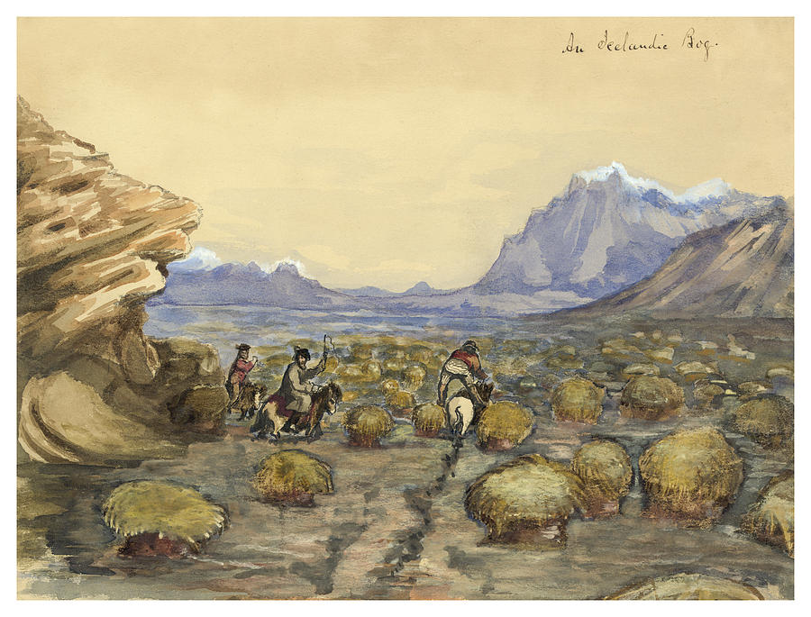 Transportation Painting - An Icelandic bog Circa 1862 by Aged Pixel