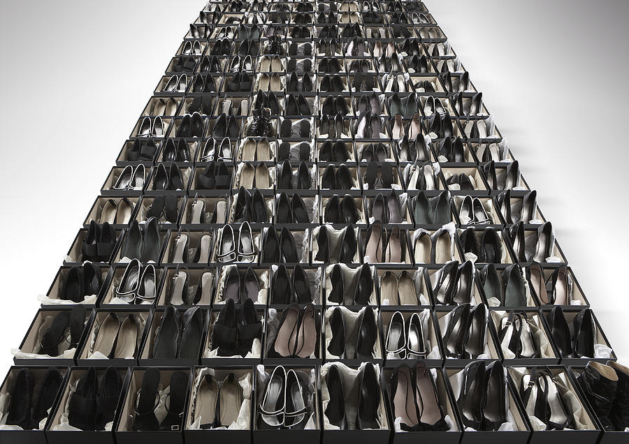 An Infinite Row Of Shoe Boxes Photograph by Rebecca Van Ommen