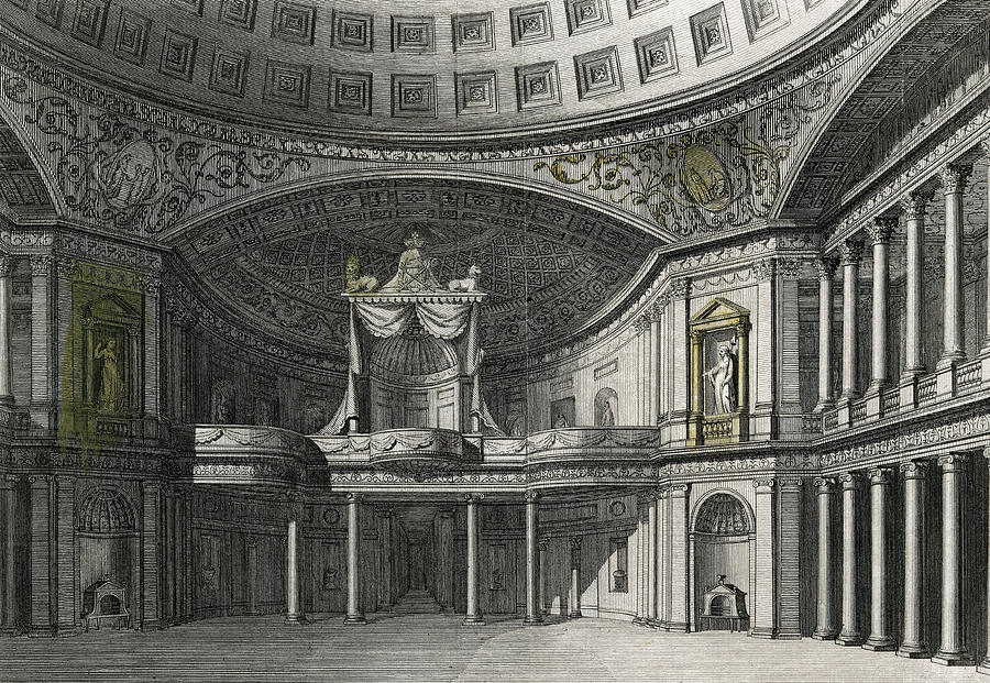 An Inside View Of The Pantheon Drawing by Mary Evans Picture Library ...